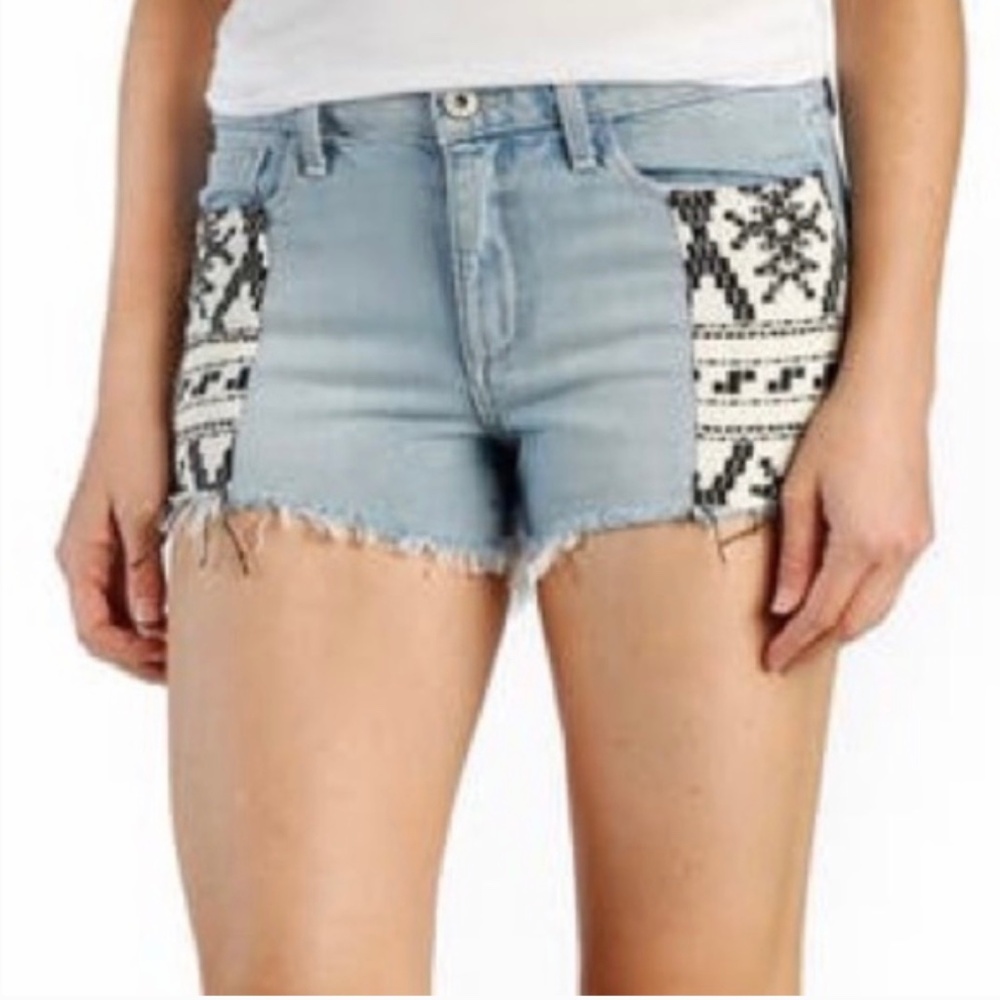 Paige Denim Shorts Keira Raw hem boho 26 southwestern festival stonewashed